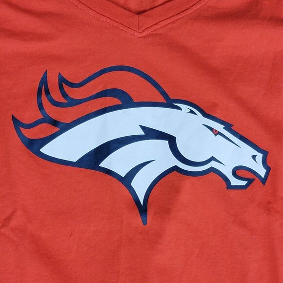'47 Women's Denver Broncos Football Game Day Orange Crush Cotton V-Neck Tee - L - Picture 2 of 6